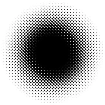 Halftone element, circular halftone pattern. Specks, halftone circle gradient Stockillustratie