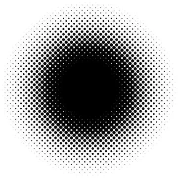 Halftone element, circular halftone pattern. Specks, halftone circle gradient Stock Illustration