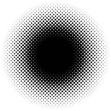 Halftone element, circular halftone pattern. Specks, halftone circle gradient Stock-Illustration
