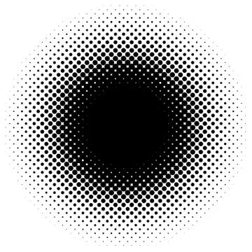 Halftone element, circular halftone pattern. Specks, halftone circle gradient Stock Illustration