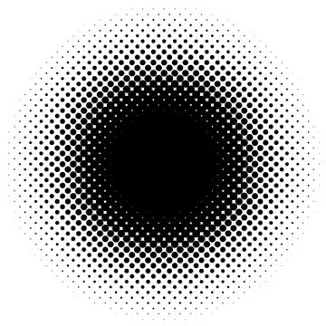 Halftone element, circular halftone pattern. Specks, halftone circle gradient Stock Illustration