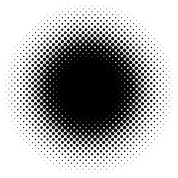 Halftone element, circular halftone pattern. Specks, halftone circle gradient Stock Illustration