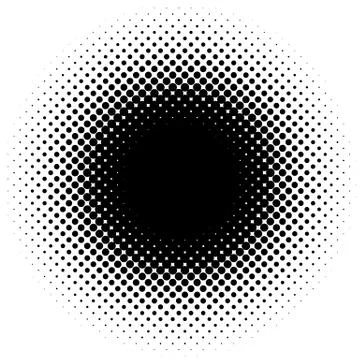 Halftone element, circular halftone pattern. Specks, halftone circle gradient イラスト素材