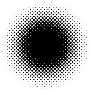 Halftone element, circular halftone pattern. Specks, halftone circle gradient Stock-Illustration