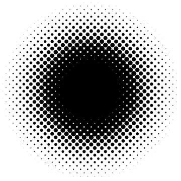 Halftone element, circular halftone pattern. Specks, halftone circle gradient Stock-Illustration