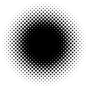 Halftone element, circular halftone pattern. Specks, halftone circle gradient Stock-Illustration