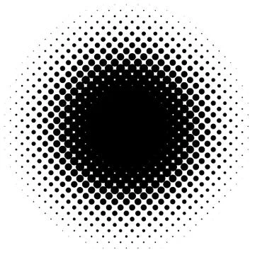 Halftone element, circular halftone pattern. Specks, halftone circle gradient Stock Illustration