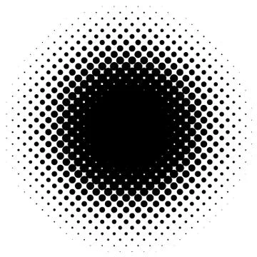 Halftone element, circular halftone pattern. Specks, halftone circle gradient Stock Illustration