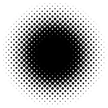 Halftone element, circular halftone pattern. Specks, halftone circle gradient Stockillustratie