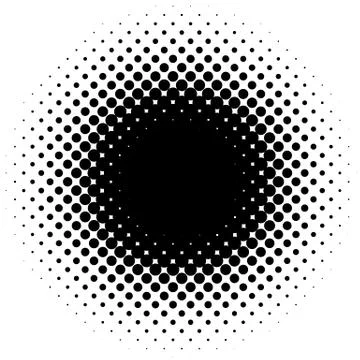 Halftone element, circular halftone pattern. Specks, halftone circle gradient Stock Illustration