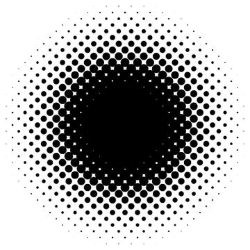 Halftone element, circular halftone pattern. Specks, halftone circle gradient Stockillustratie