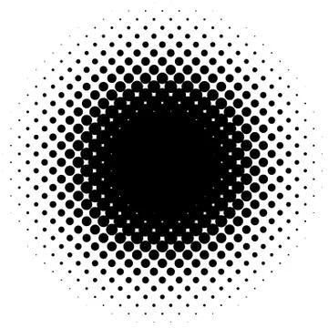 Halftone element, circular halftone pattern. Specks, halftone circle gradient Stock Illustration