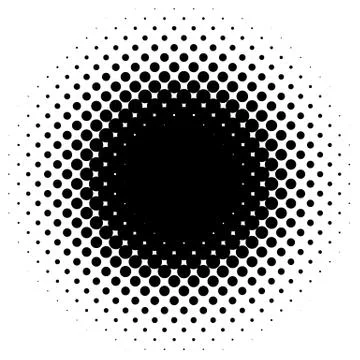 Halftone element, circular halftone pattern. Specks, halftone circle gradient Stock Illustration