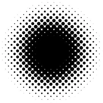 Halftone element, circular halftone pattern. Specks, halftone circle gradient Stock-Illustration