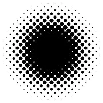 Halftone element, circular halftone pattern. Specks, halftone circle gradient Stock Illustration