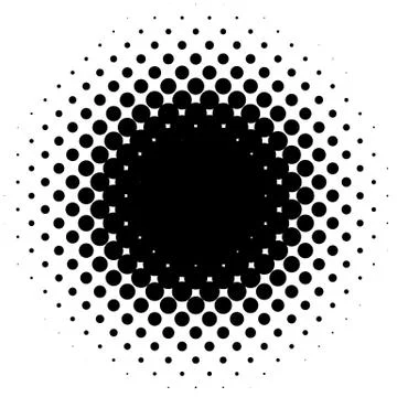 Halftone element, circular halftone pattern. Specks, halftone circle gradient Stock Illustration