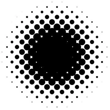 Halftone element, circular halftone pattern. Specks, halftone circle gradient Stock-Illustration