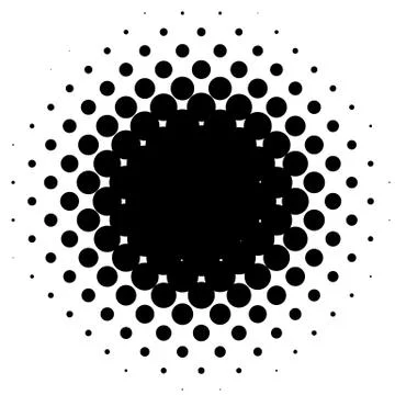 Halftone element, circular halftone pattern. Specks, halftone circle gradient Stock Illustration