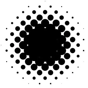 Halftone element, circular halftone pattern. Specks, halftone circle gradient Stock Illustration