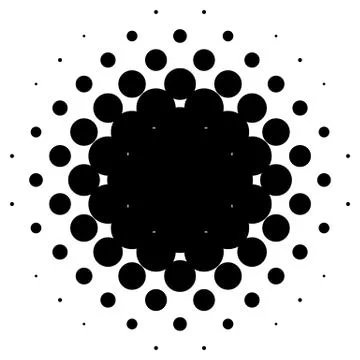 Halftone element, circular halftone pattern. Specks, halftone circle gradient Stock-Illustration