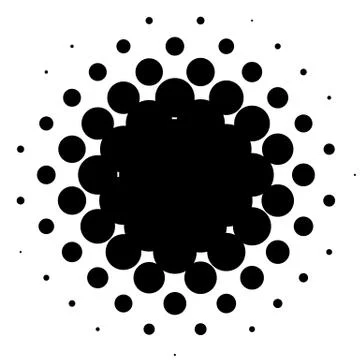 Halftone element, circular halftone pattern. Specks, halftone circle gradient Stock Illustration
