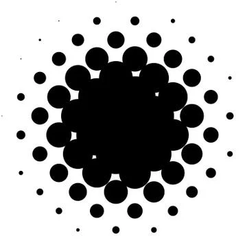 Halftone element, circular halftone pattern. Specks, halftone circle gradient イラスト素材