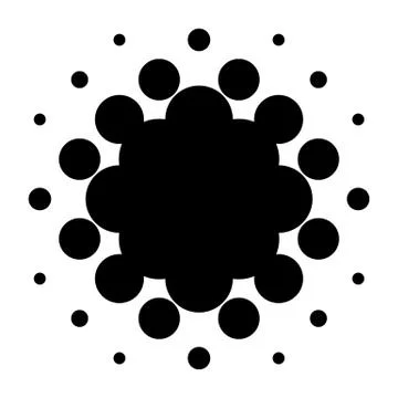 Halftone element, circular halftone pattern. Specks, halftone circle gradient Stock Illustration