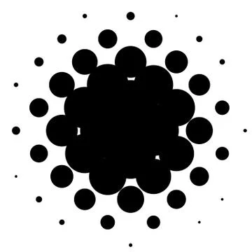Halftone element, circular halftone pattern. Specks, halftone circle gradient イラスト素材