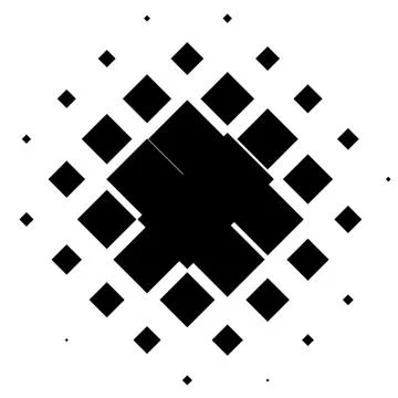 Halftone element with square or triangle instead of circles Illustrazione stock