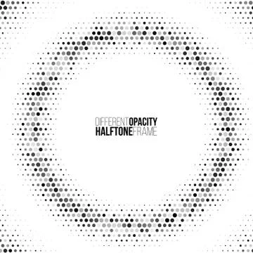 Halftone frame with different opacity dots. Vector design element. One click to 스톡 일러스트