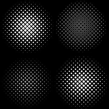 Halftone Frames: A set of 4 halftone frame patterns Illustrazione stock