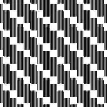 Halftone geometric line seamless pattern. Vector diagonal monochrome texture  Stock Illustration