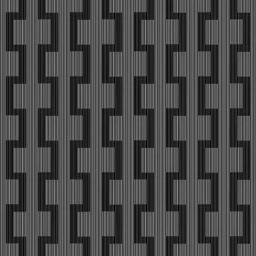 Halftone geometric line seamless pattern. Vector monochrome texture illustrat Stock Illustration