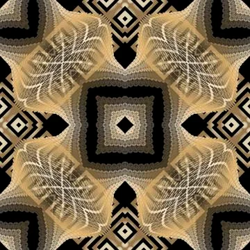 Halftone geometric vector seamless pattern. Greek style patterned lace 스톡 일러스트