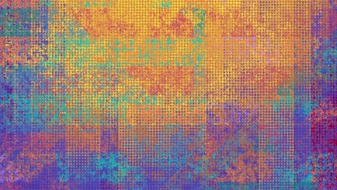 Halftone glitch art background, distorted digital texture, vibrant abstract Stock Footage 331683896