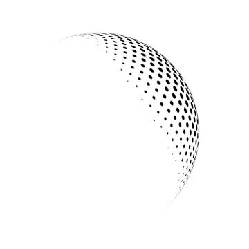 Halftone globe logo  vector symbol icon design. Illustrazione stock