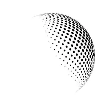 Halftone globe logo  vector symbol icon design. Illustrazione stock