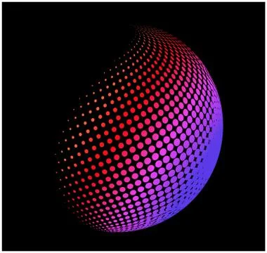 Halftone globe, sphere vector logo symbol, icon, design. abstract dotted glob イラスト素材