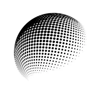 Halftone globe, sphere vector logo symbol, icon, design. abstract dotted glob Stock Illustration