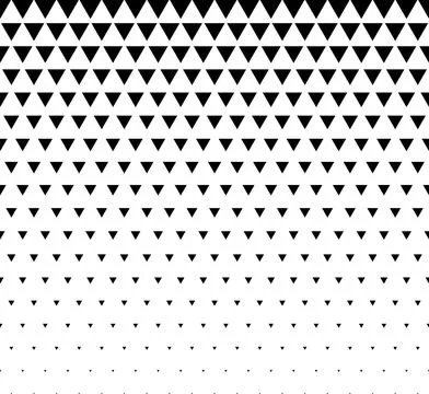 Halftone gradient with black triangle pattern. Background template Stock Illustration
