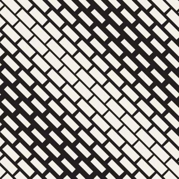 Halftone Gradient Mosaic Lattice. Vector Seamless Black and White Pattern Stock Illustration