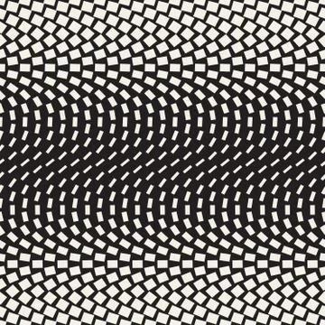 Halftone Gradient Mosaic Lattice. Vector Seamless Black and White Pattern イラスト素材