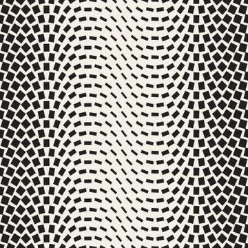 Halftone Gradient Mosaic Lattice. Vector Seamless Black and White Pattern Stockillustratie