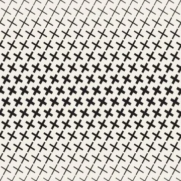 Halftone Gradient Mosaic Lattice. Vector Seamless Black and White Pattern Stockillustratie