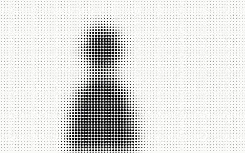 Halftone gradient pattern with black circles on white background for modern.. Иллюстрация