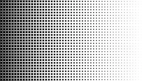 Halftone gradient pattern with square shapes fading from left to right, abs.. Illustrazione stock