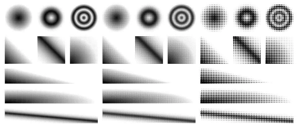 Halftone Gradient Patterns Pack 库存插图
