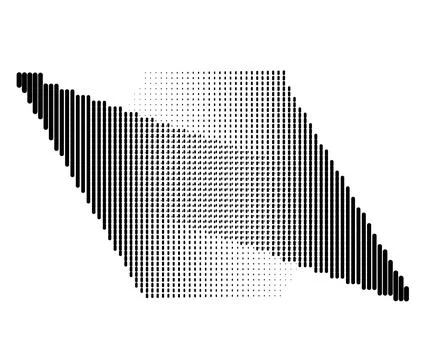 Halftone gradient rhombus vector. Stock Illustration