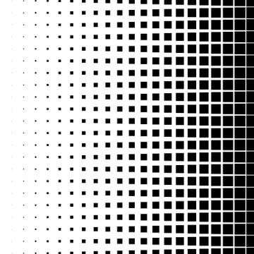 Halftone graphics with squares, monochromatic abstract element 스톡 일러스트