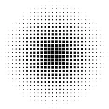 Halftone graphics with squares, monochromatic abstract element Stockillustratie